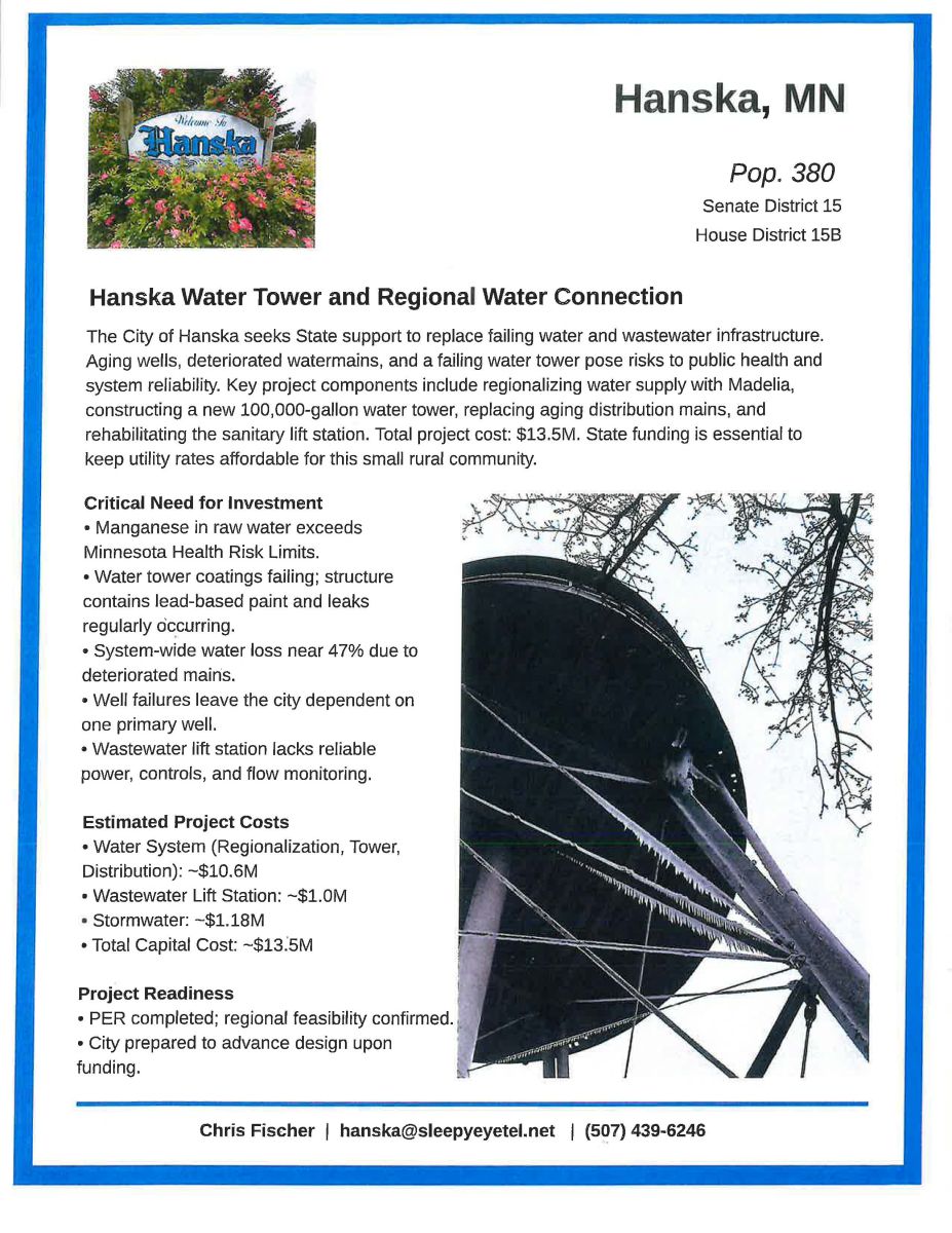 Hanska Water Tower Project